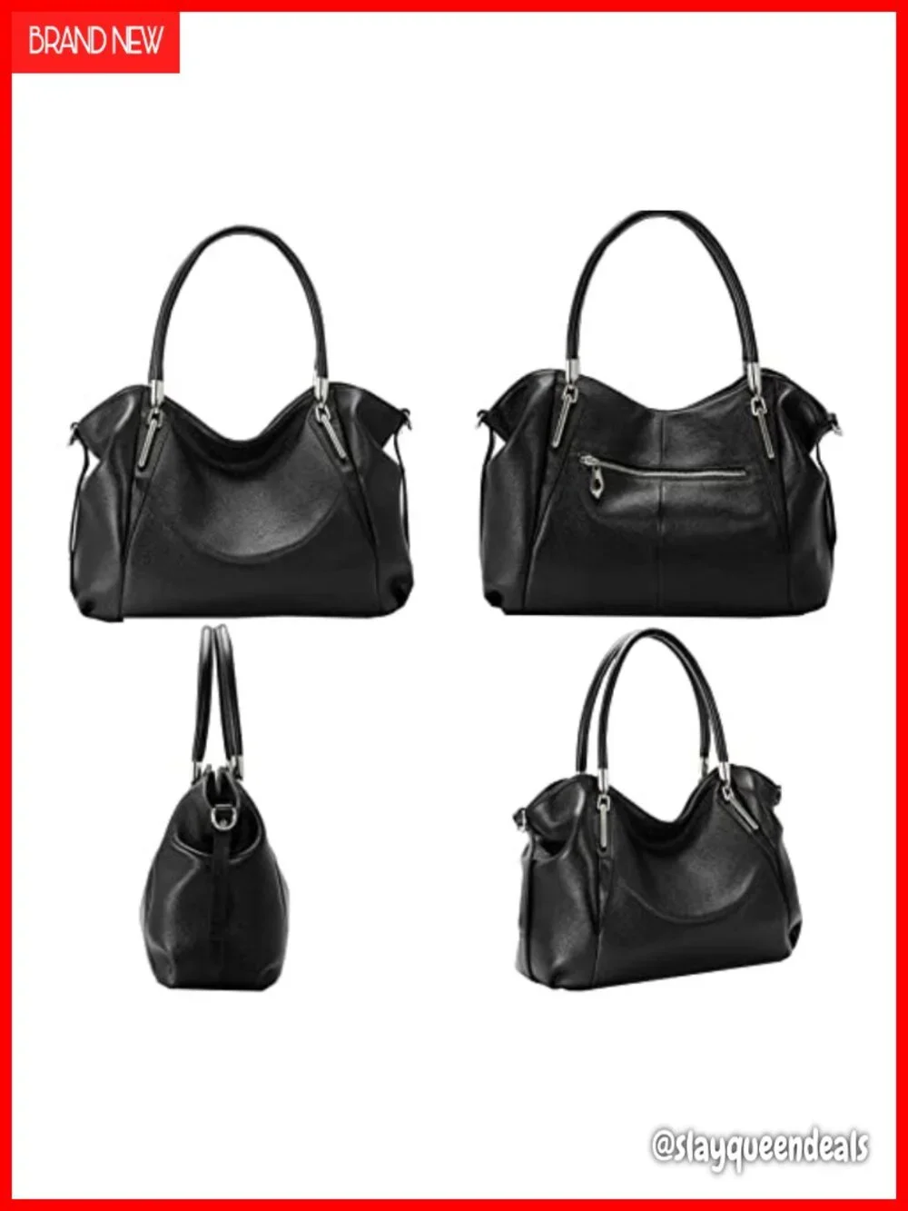 Genuine Leather Satchel Handbag Shoulder Tote for Women